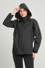 Füme SoftShell Su ve Rüzgar Geçirmez Mont