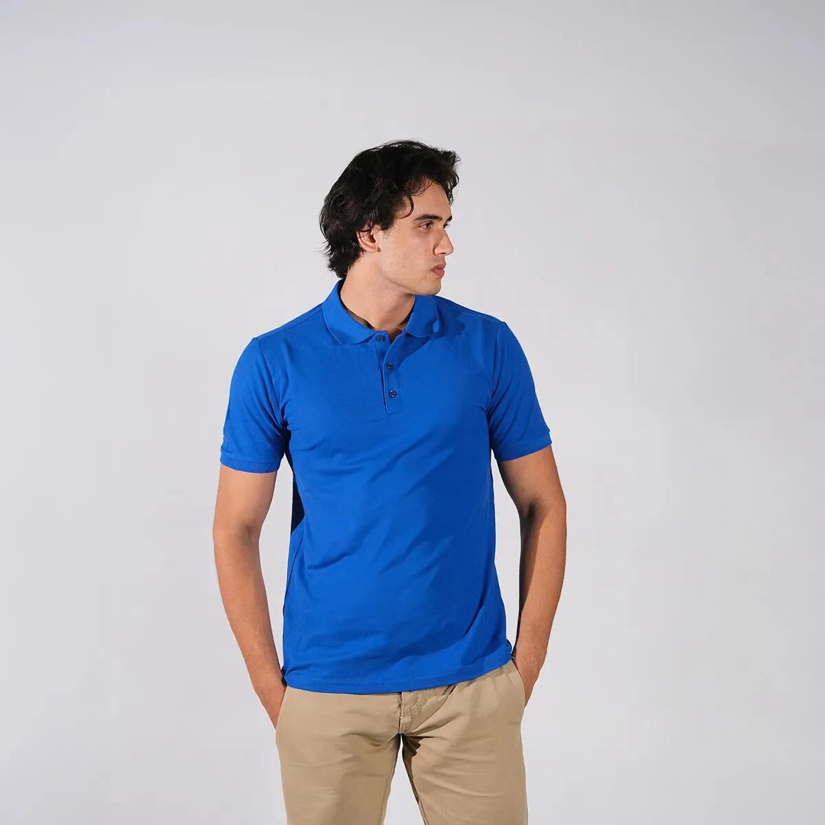 Erkek Mavi Polo Yaka T-shirt